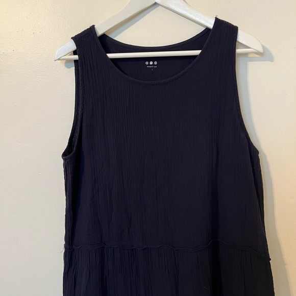 Three Dots Navy Blue Textured Maxi Dress Size Large - Picture 2 of 5